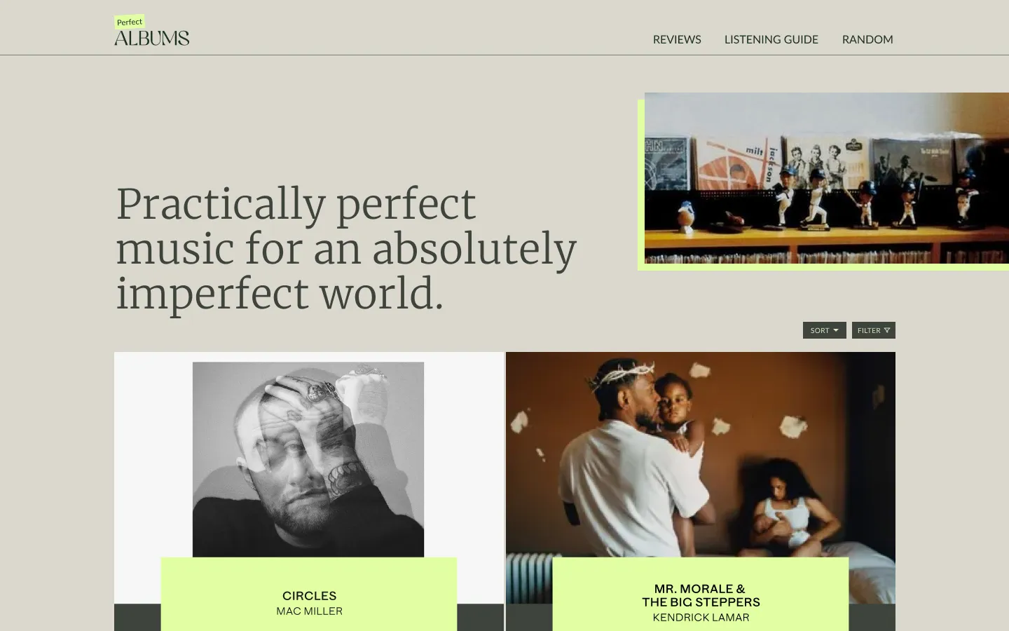 A website mockup image of the Perfect Albums brand and website designed and developed by Houseboat Creative.